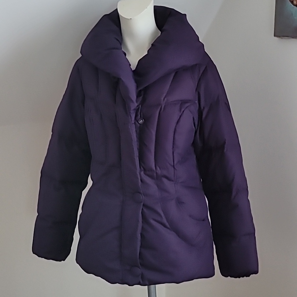 Larry Levin Womens Down Puffer Plum Winter Jacket Coat, Size M